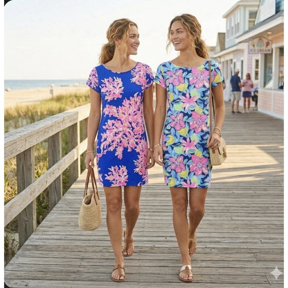 Lilly Pulitzer Lot Of 2 Marlowe Dresses Zest For Life /It’s Electric Prints Sz S